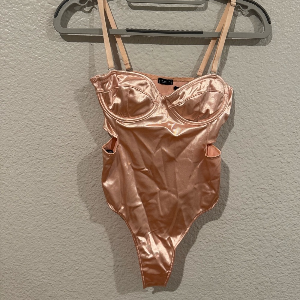 Shiny Peach Bodysuit